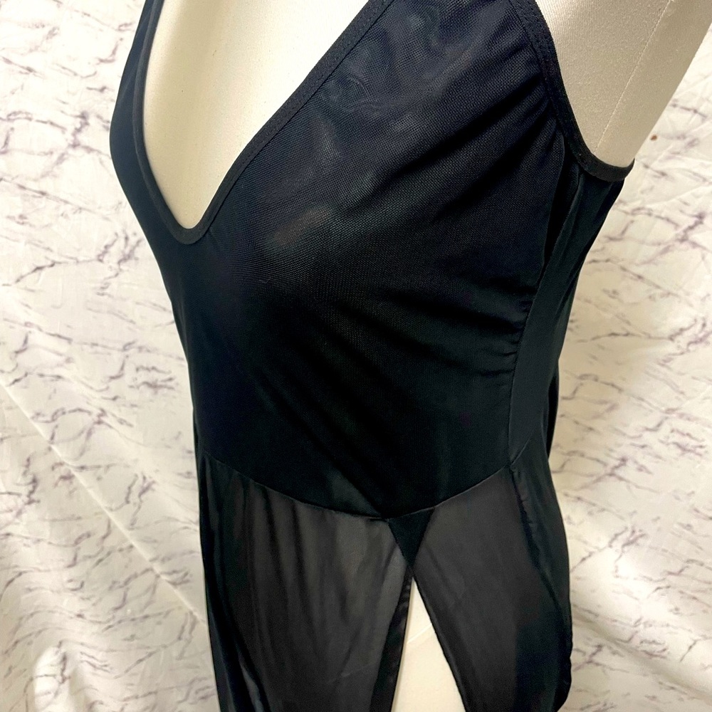 Sheer Black Sleeveless Lingerie Dress